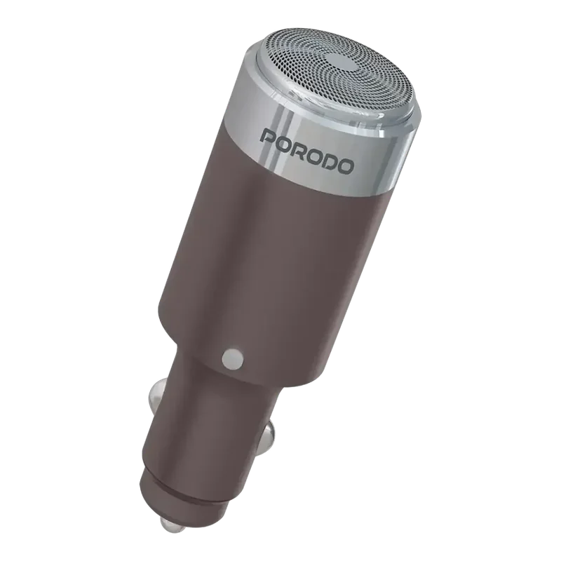 Porodo Shave N Drive Multi-Function Car Charger Shaver Head Brown