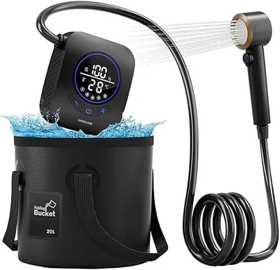 Green Lion Camping Shower with Digital Display 8000mAh 20L