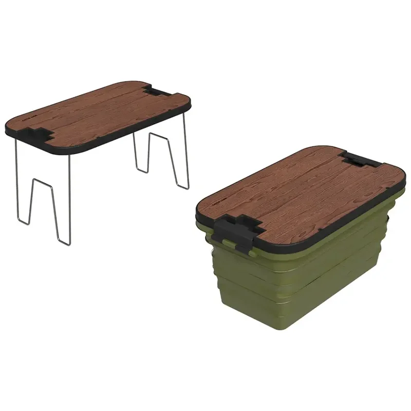 Green Lion Folding Basket With Built-In Table